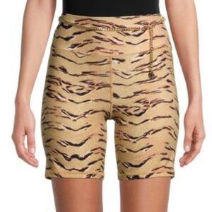 Weworewhat Tan Tiger Print Shorts